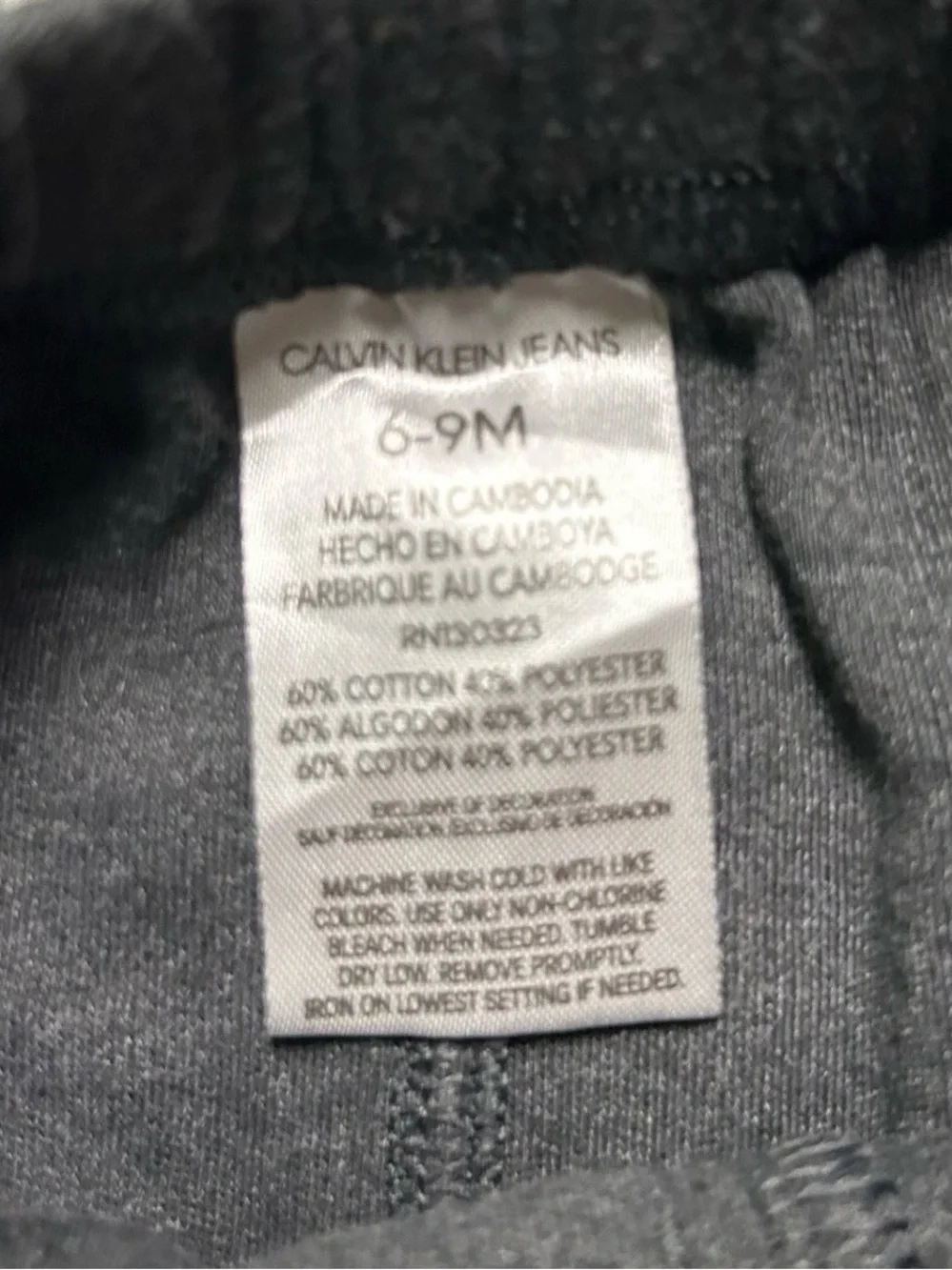 Baby Clothing Fleece Lined Jeans Gap Calvin Klein Cousin Crew Size 6-9 Months